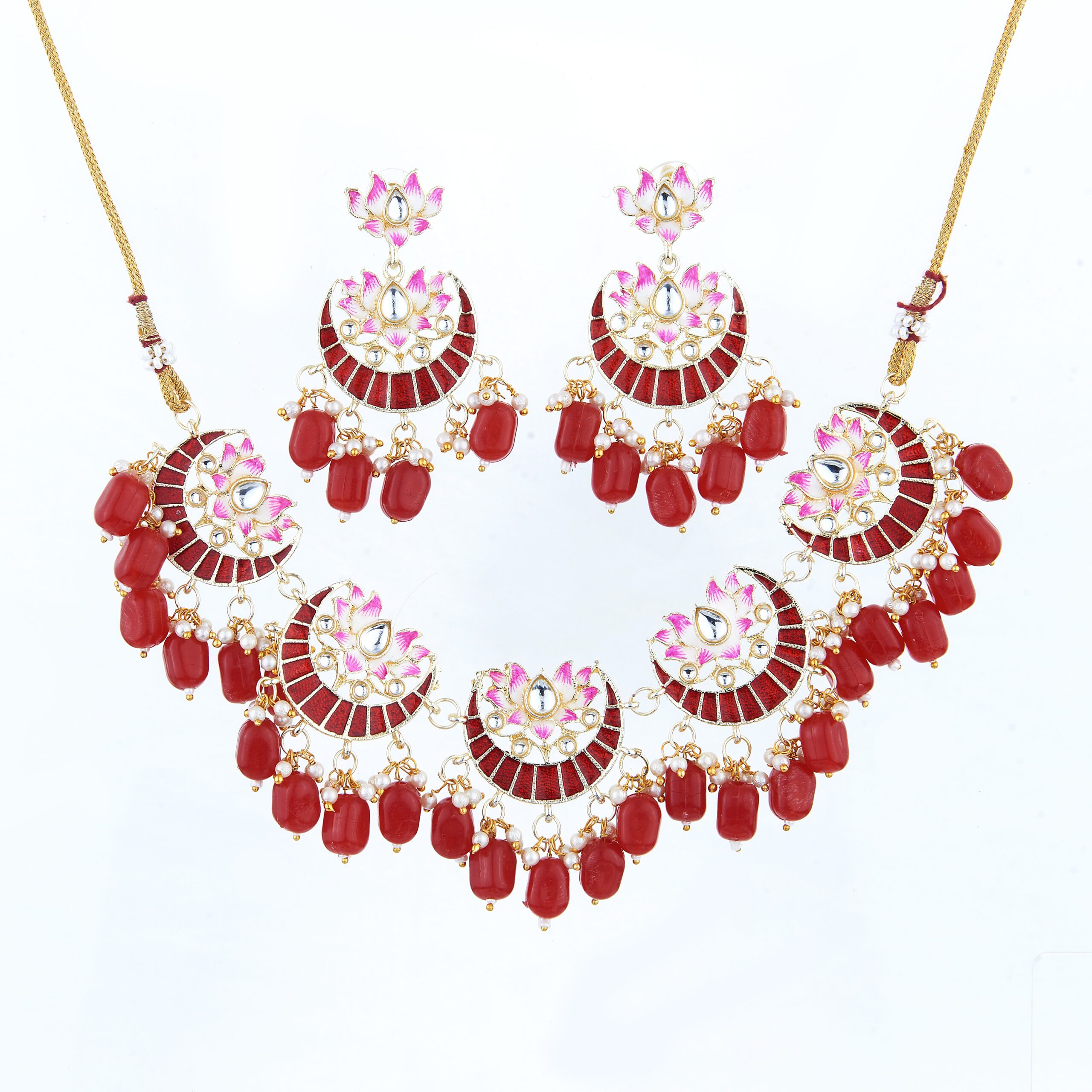 Meenakari Necklace Set with Earrings